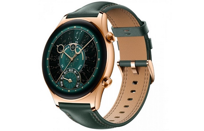 Наручные часы HONOR Watch GS 4 с кожаным ремешком.